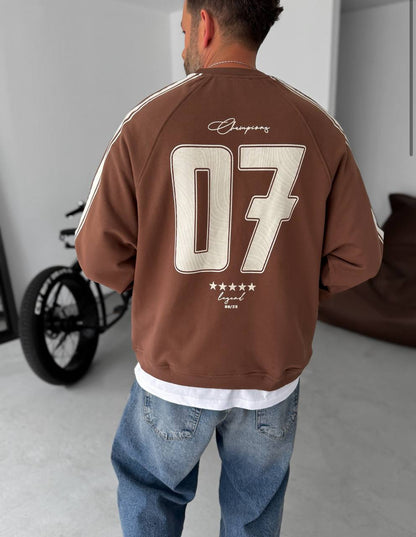 Unisex Oversize Sweatshirt with Varsity Stripes Withinblack