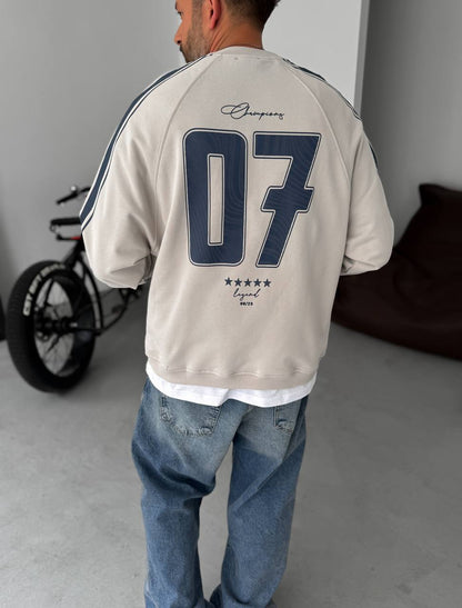 Unisex Oversize Sweatshirt with Varsity Stripes Withinblack