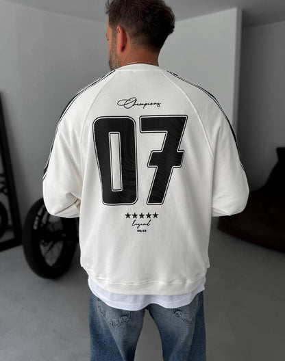 Unisex Oversize Sweatshirt with Varsity Stripes Withinblack