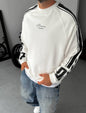 Unisex Oversize Sweatshirt with Varsity Stripes Withinblack