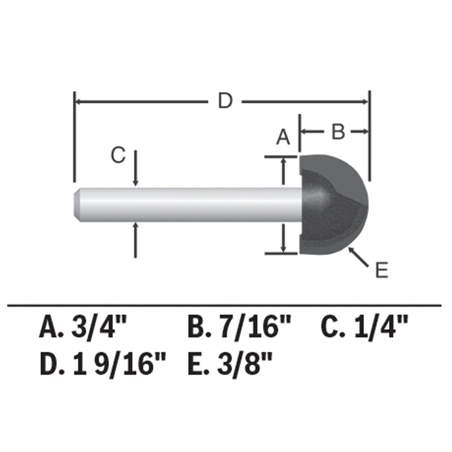 BOSCH 85448MC 3/8 In. x 3/4 In. Carbide-Tipped Core Box Router Bit VM Hardware