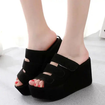 Women's Thick Sole Suede Slide Sandals