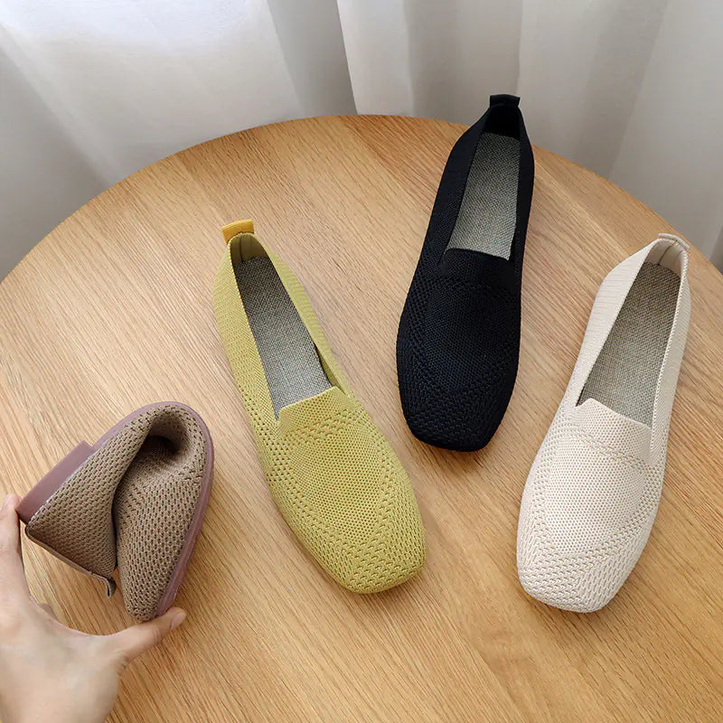 Plus Size Knitted Flat Shoes for Women