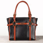 Paddock -  Halter Tote Luxury Leather Handbag in Cognac on Black Urban-Equestrian