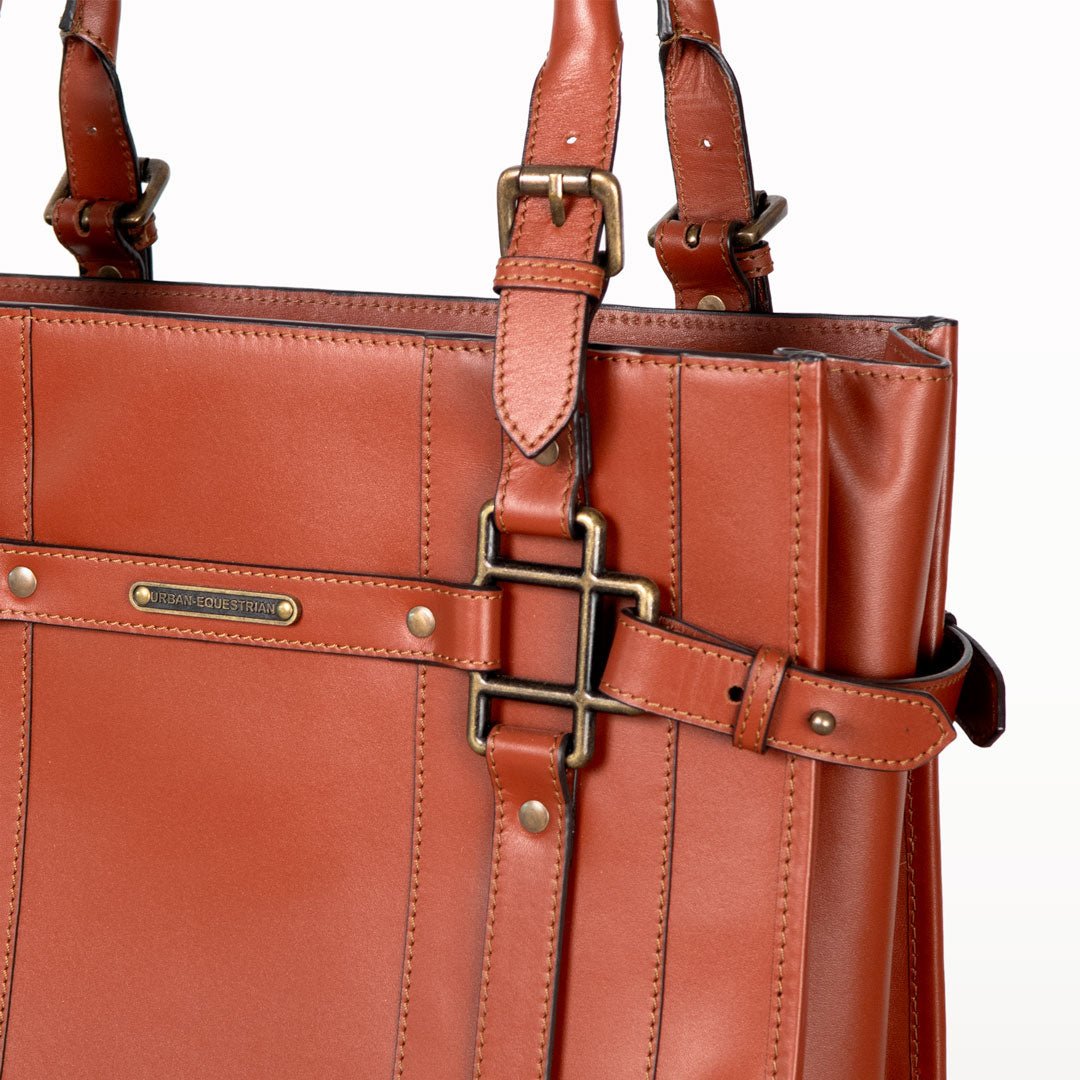 Paddock -  Halter Tote Luxury Leather Handbag in Cognac Urban-Equestrian