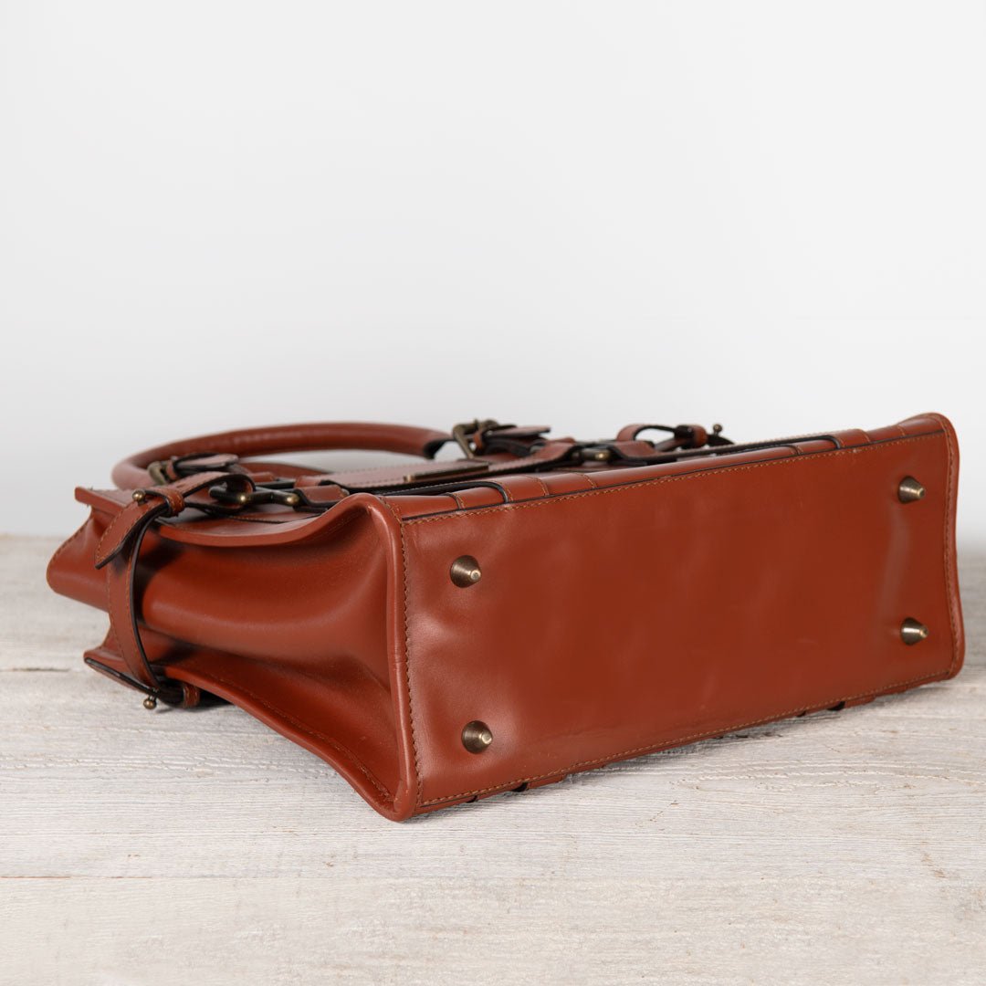 Paddock -  Halter Tote Luxury Leather Handbag in Cognac Urban-Equestrian