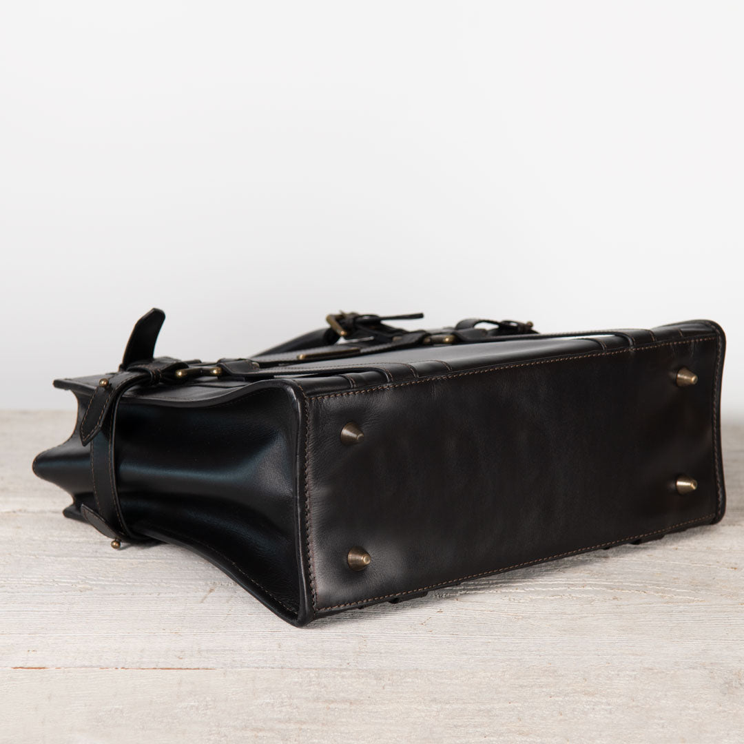 Paddock -  Halter Tote Luxury Leather Handbag in Black Urban-Equestrian