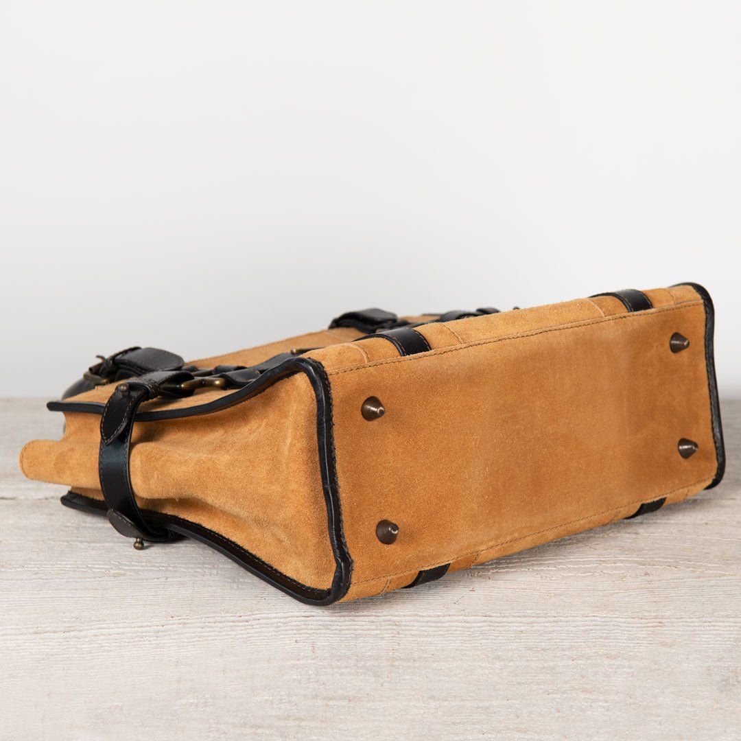 Paddock - Halter Tote Bag Luxury Leather Handbag in Black on Chestnut Urban-Equestrian