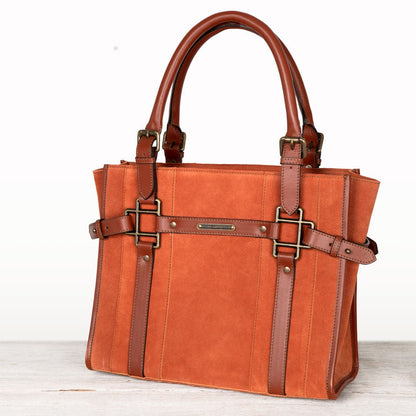 Paddock -  Halter Tote Luxury Leather Handbag in Cognac on Cognac Urban-Equestrian