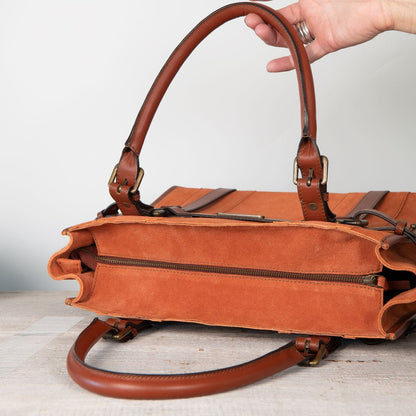 Paddock -  Halter Tote Luxury Leather Handbag in Cognac on Cognac Urban-Equestrian