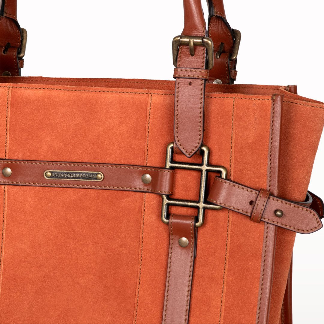 Paddock -  Halter Tote Luxury Leather Handbag in Cognac on Cognac Urban-Equestrian
