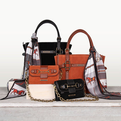 Paddock -  Halter Tote Luxury Leather Handbag in Cognac on Cognac Urban-Equestrian