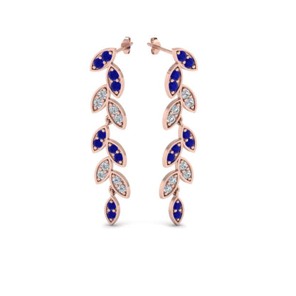 Pave Diamond Leaf Drop Earring Fascinating Diamonds