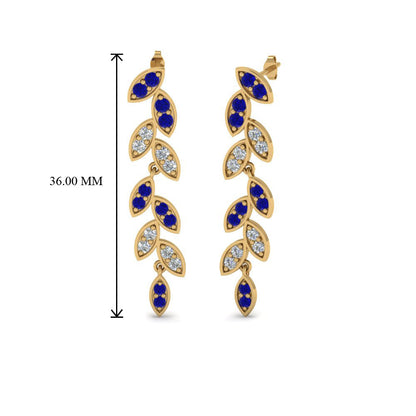 Pave Diamond Leaf Drop Earring Fascinating Diamonds