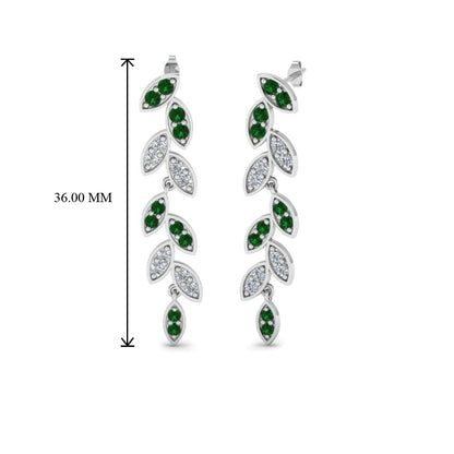 Pave Diamond Leaf Drop Earring Fascinating Diamonds