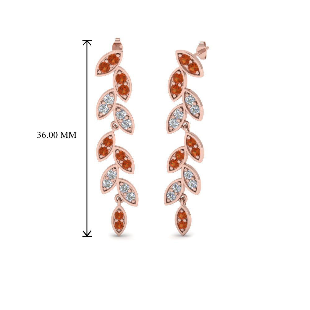 Pave Diamond Leaf Drop Earring Fascinating Diamonds