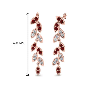 Pave Diamond Leaf Drop Earring Fascinating Diamonds