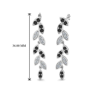 Pave Diamond Leaf Drop Earring Fascinating Diamonds