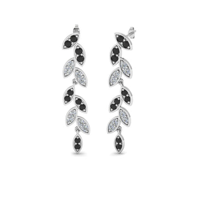 Pave Diamond Leaf Drop Earring Fascinating Diamonds