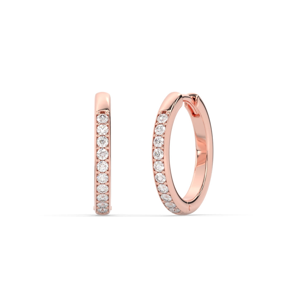 Pave Set Round Diamond Hinged Hoop Earrings Fascinating Diamonds
