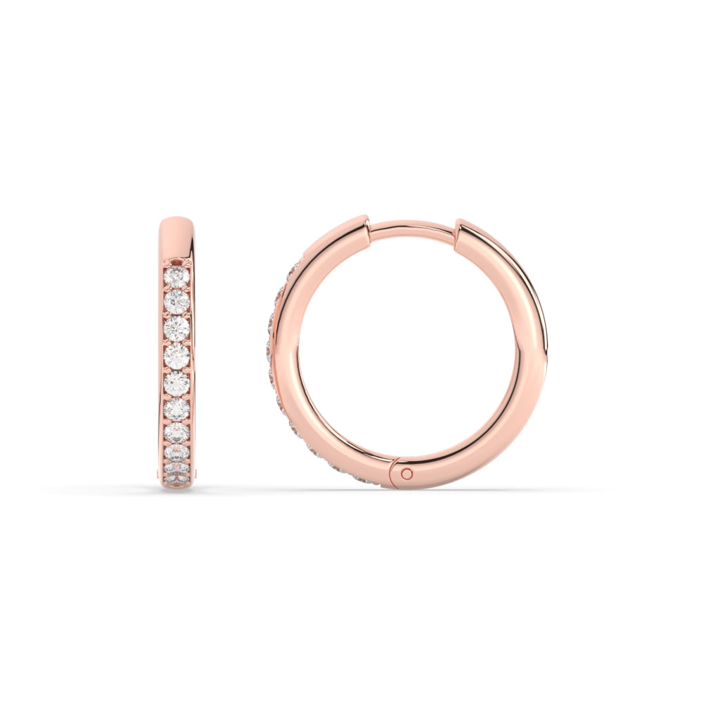 Pave Set Round Diamond Hinged Hoop Earrings Fascinating Diamonds