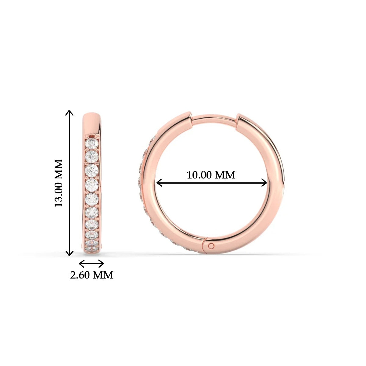 Pave Set Round Diamond Hinged Hoop Earrings Fascinating Diamonds
