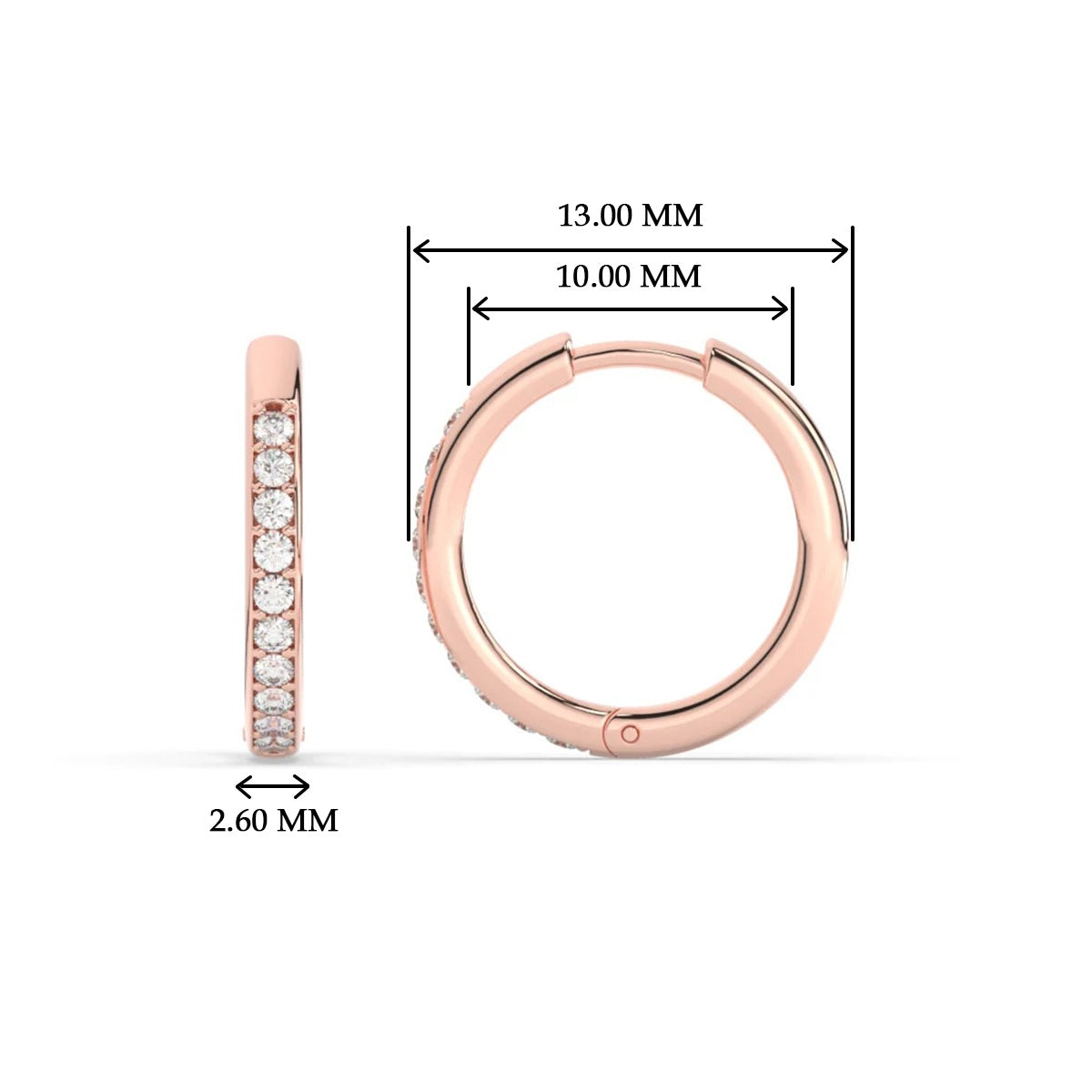 Pave Set Round Diamond Hinged Hoop Earrings Fascinating Diamonds