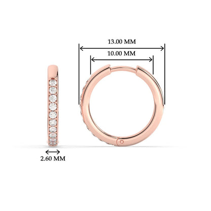 Pave Set Round Diamond Hinged Hoop Earrings Fascinating Diamonds