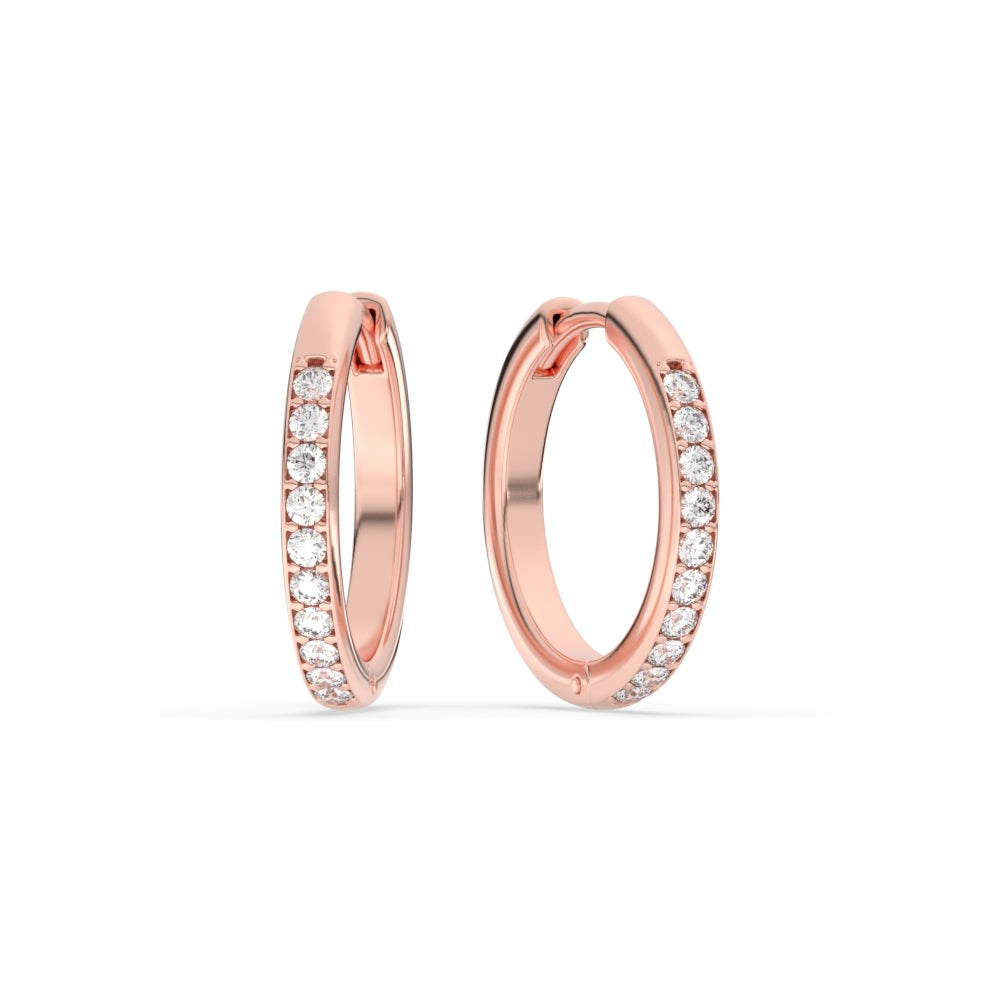 Pave Set Round Diamond Hinged Hoop Earrings Fascinating Diamonds