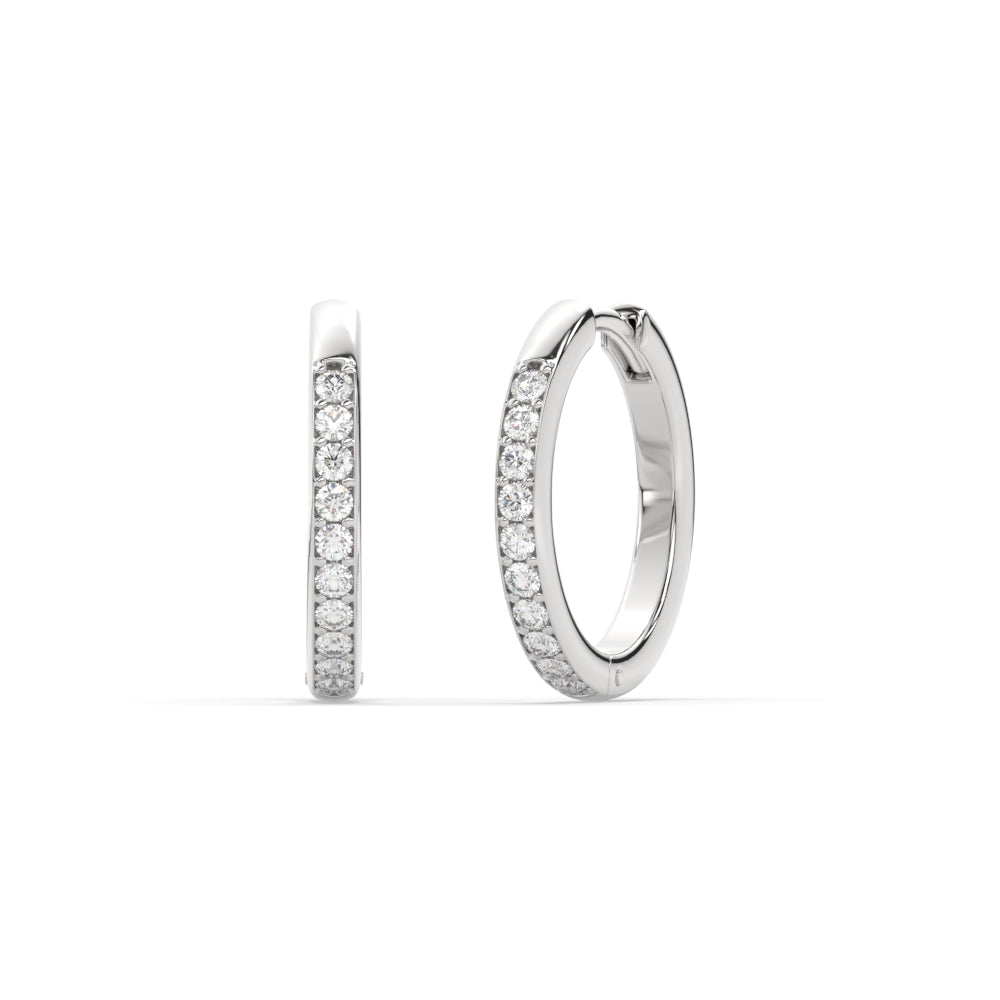 Pave Set Round Diamond Hinged Hoop Earrings Fascinating Diamonds