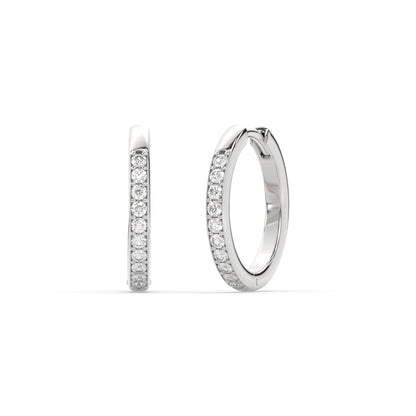 Pave Set Round Diamond Hinged Hoop Earrings Fascinating Diamonds