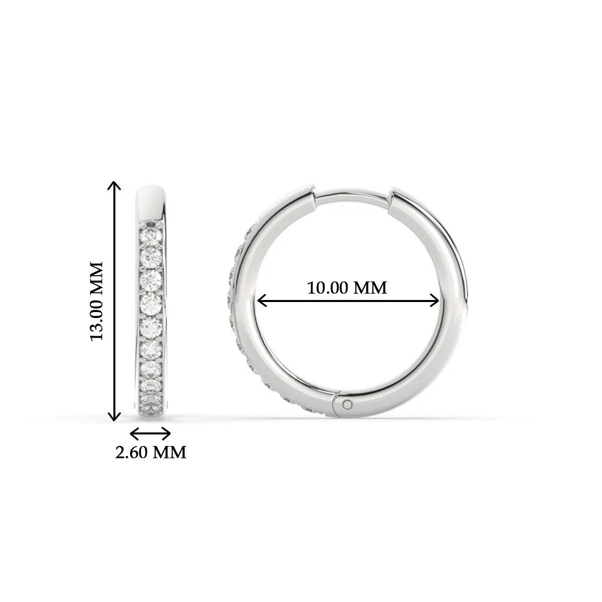 Pave Set Round Diamond Hinged Hoop Earrings Fascinating Diamonds