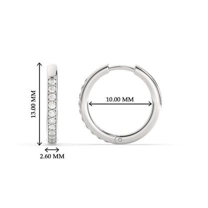 Pave Set Round Diamond Hinged Hoop Earrings Fascinating Diamonds