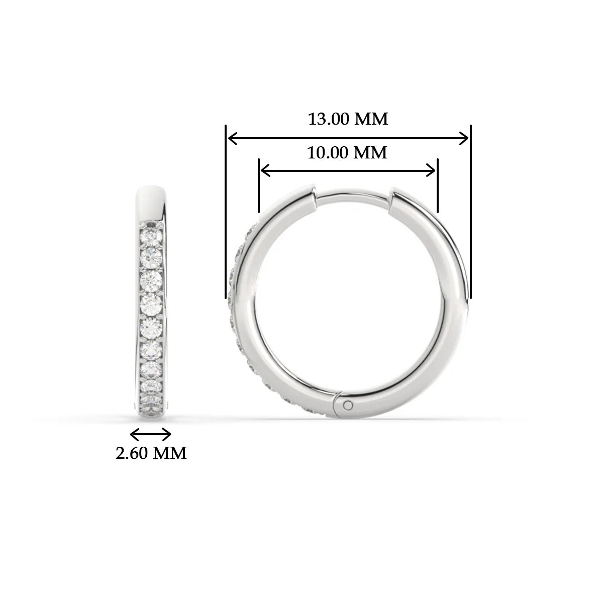 Pave Set Round Diamond Hinged Hoop Earrings Fascinating Diamonds