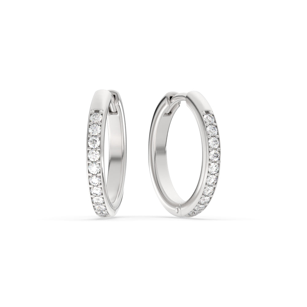 Pave Set Round Diamond Hinged Hoop Earrings Fascinating Diamonds
