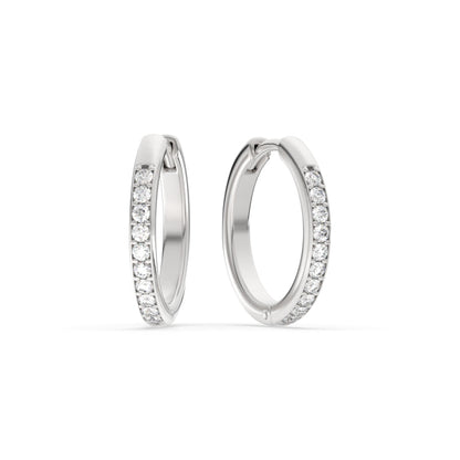 Pave Set Round Diamond Hinged Hoop Earrings Fascinating Diamonds