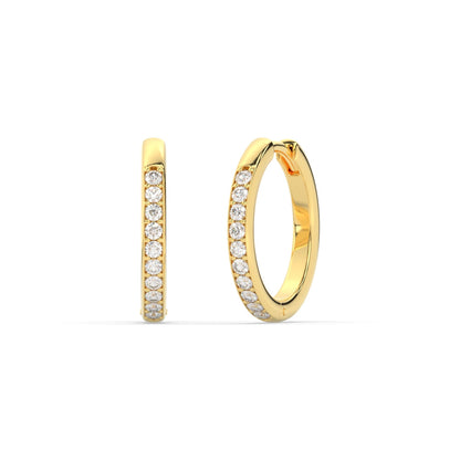 Pave Set Round Diamond Hinged Hoop Earrings Fascinating Diamonds