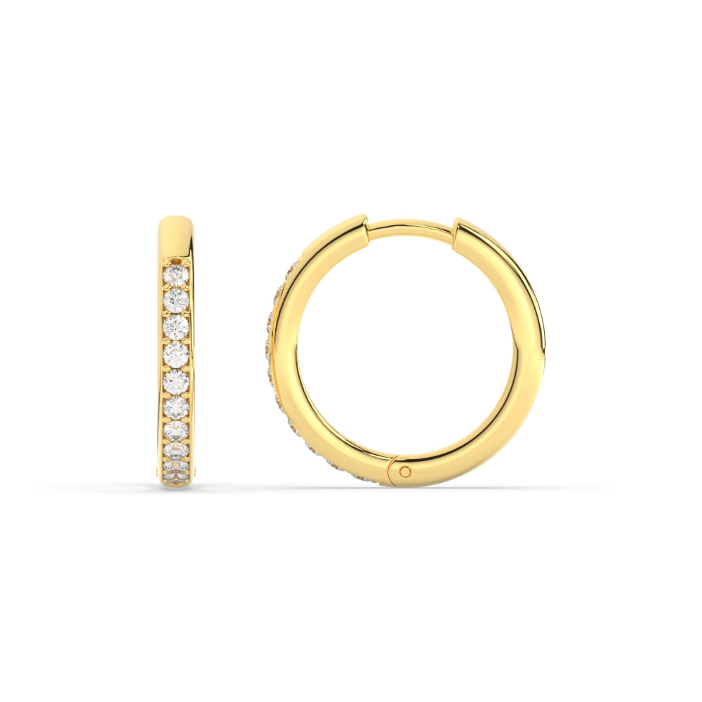 Pave Set Round Diamond Hinged Hoop Earrings Fascinating Diamonds