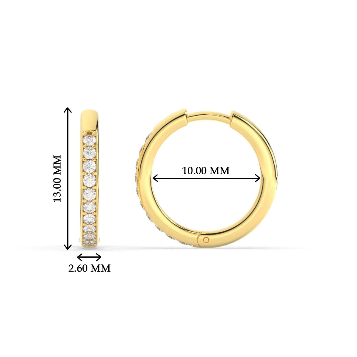 Pave Set Round Diamond Hinged Hoop Earrings Fascinating Diamonds