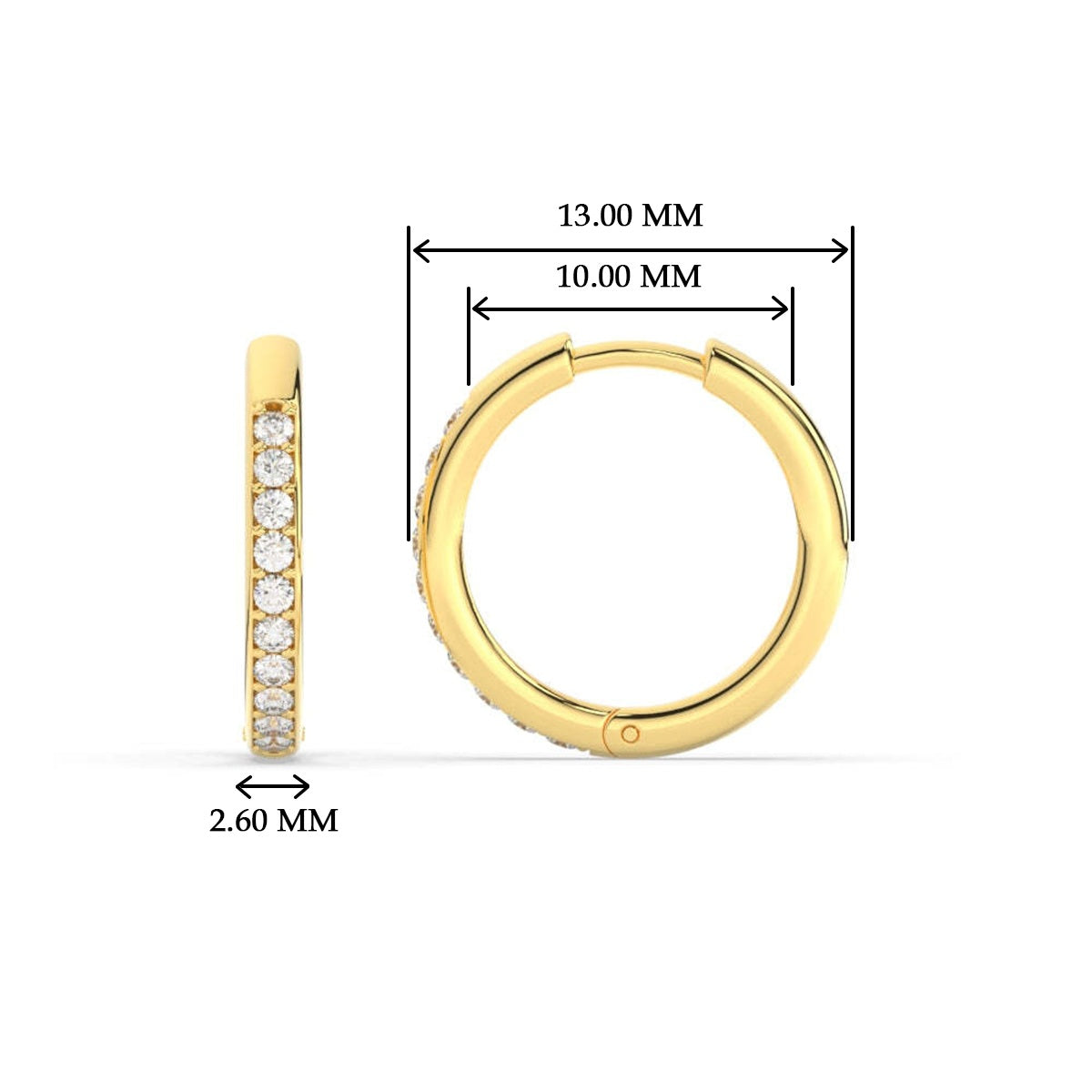 Pave Set Round Diamond Hinged Hoop Earrings Fascinating Diamonds