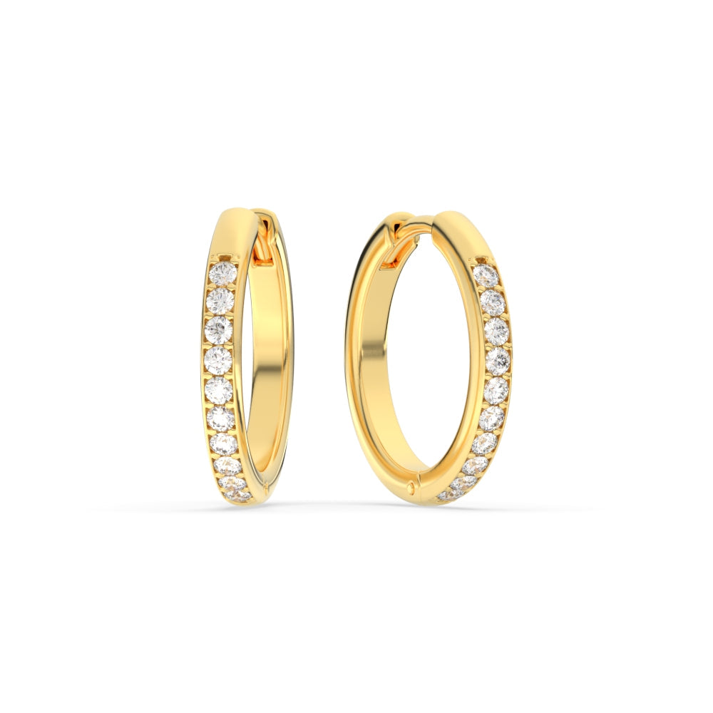 Pave Set Round Diamond Hinged Hoop Earrings Fascinating Diamonds