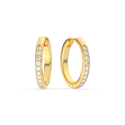 Pave Set Round Diamond Hinged Hoop Earrings Fascinating Diamonds