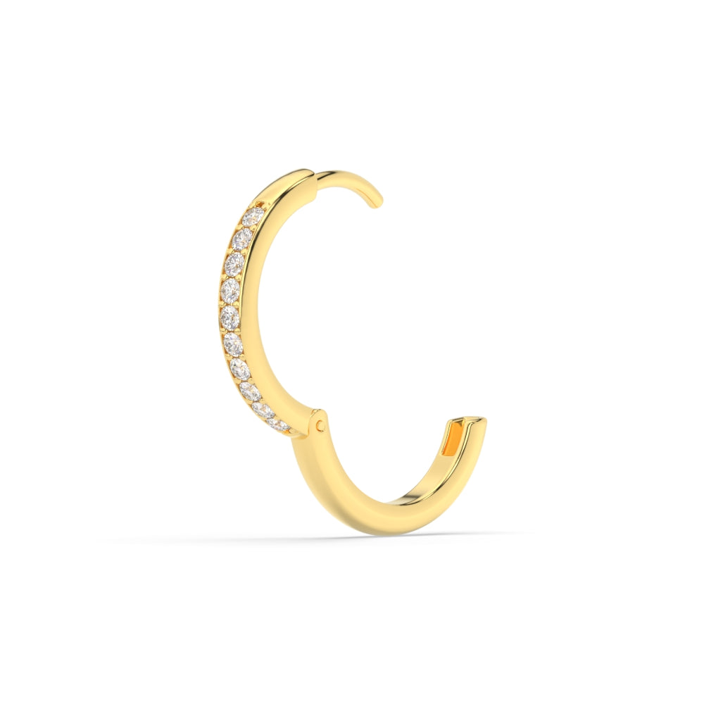 Pave Set Round Diamond Hinged Hoop Earrings Fascinating Diamonds