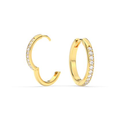 Pave Set Round Diamond Hinged Hoop Earrings Fascinating Diamonds