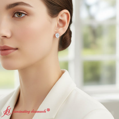Diamond Pear Cut 3 Prong Earring Fascinating Diamonds
