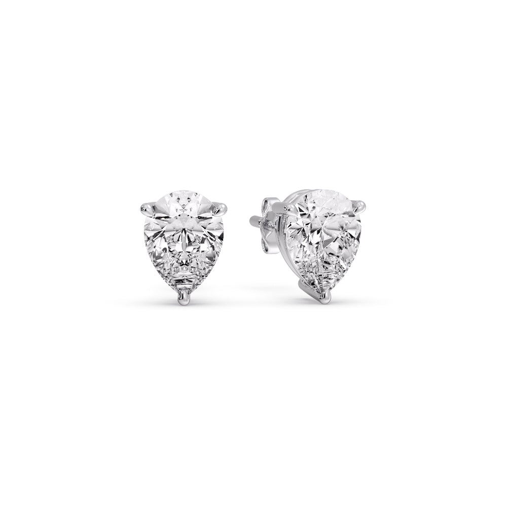 Diamond Pear Cut 3 Prong Earring Fascinating Diamonds