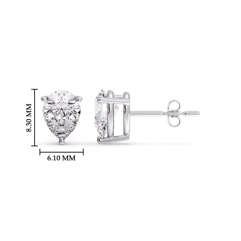 Diamond Pear Cut 3 Prong Earring Fascinating Diamonds
