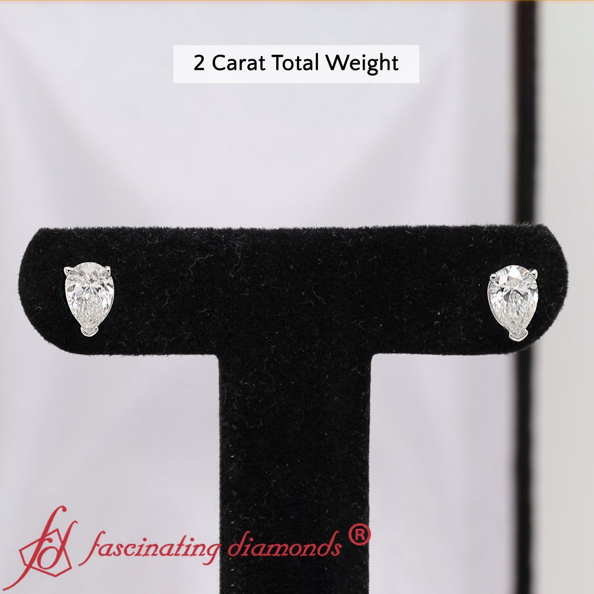Diamond Pear Cut 3 Prong Earring Fascinating Diamonds