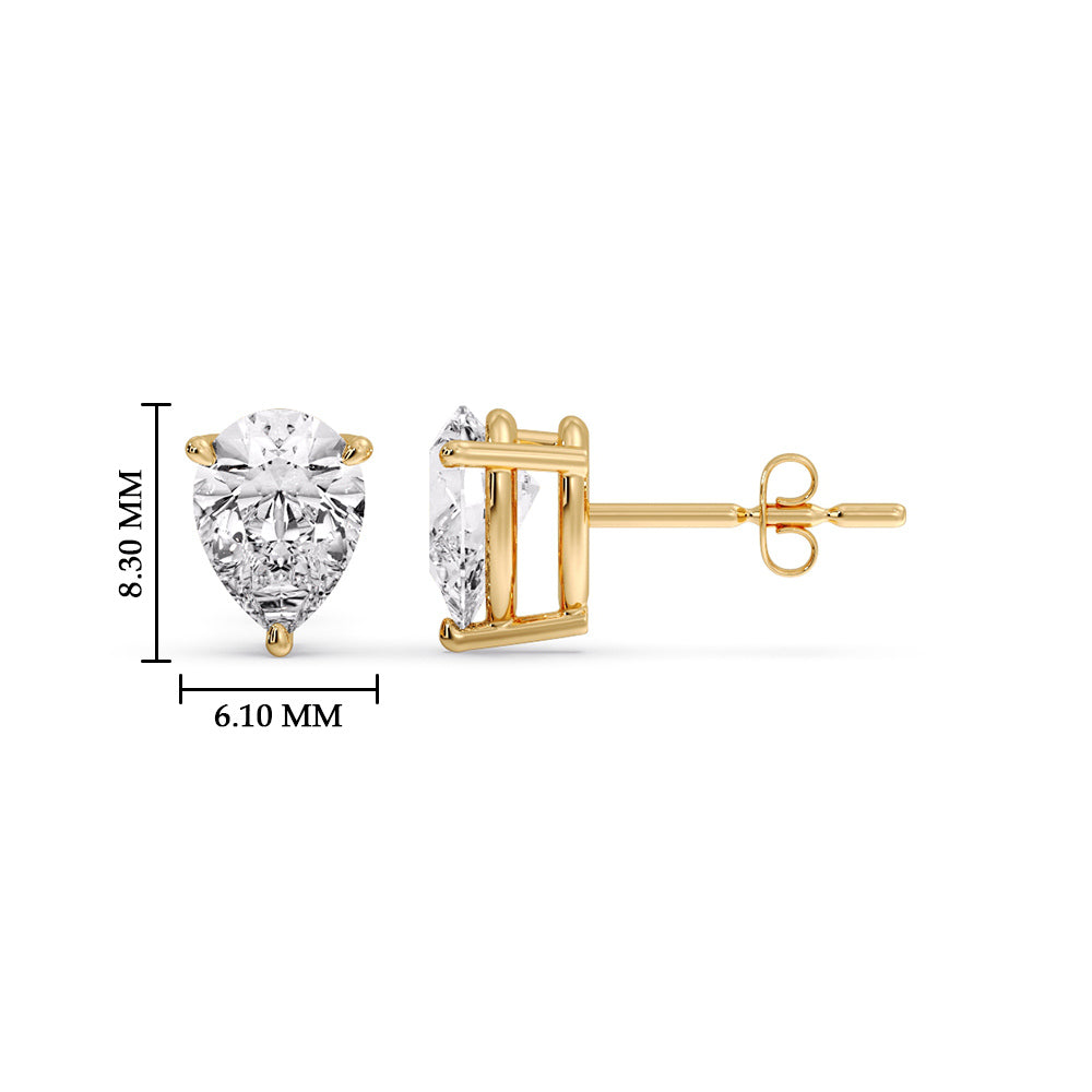 Diamond Pear Cut 3 Prong Earring Fascinating Diamonds