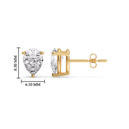 Diamond Pear Cut 3 Prong Earring Fascinating Diamonds
